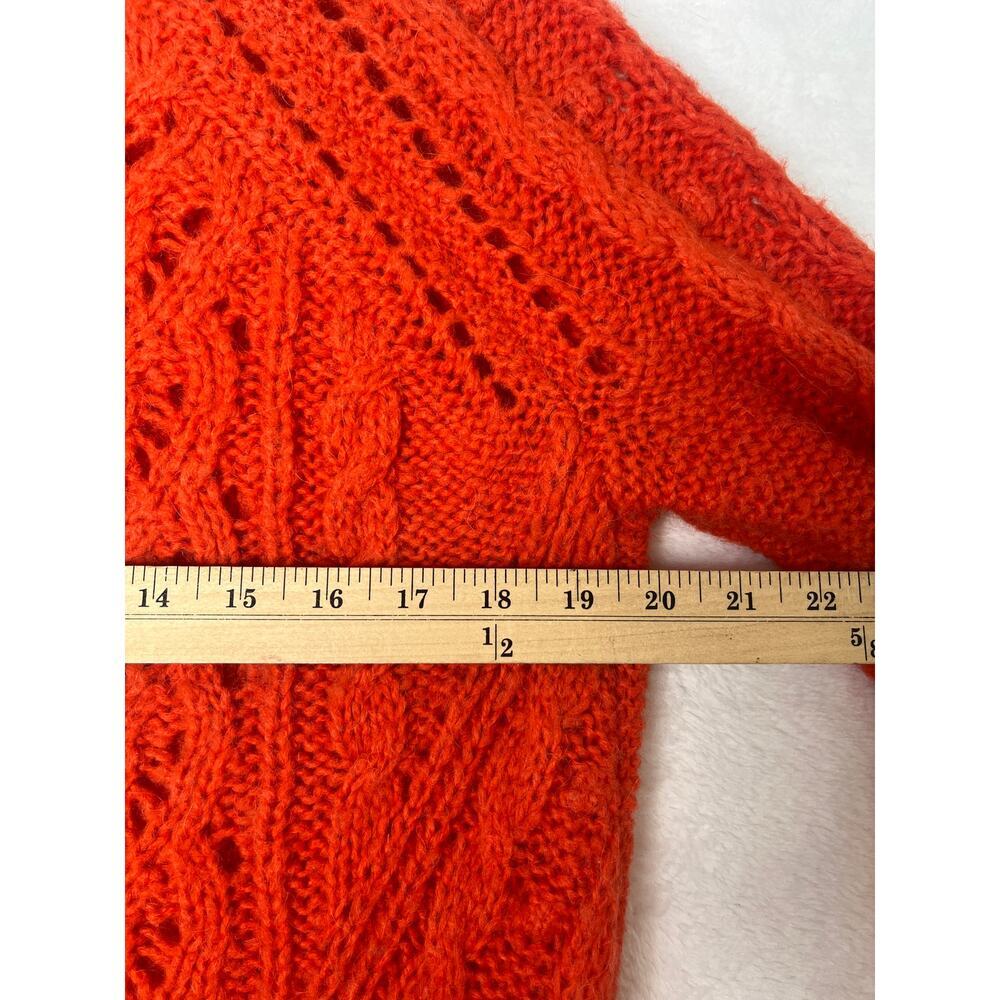 J. Crew Orange Cable Knit Pom-Pom Sweater - Picture 8 of 9
